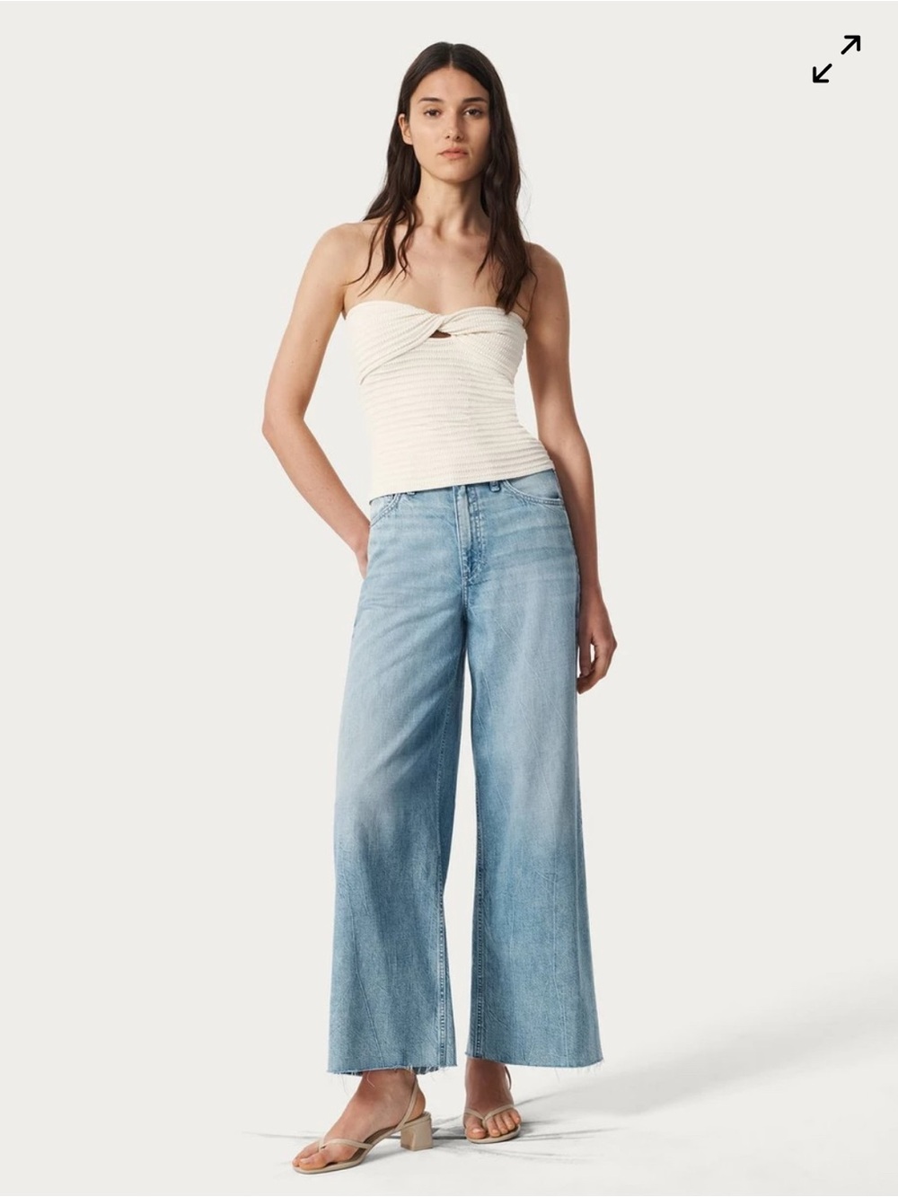 NWT Rag & Bone $278 The Featherweight Sofie High Rise Ankle Wide Leg Size: 28